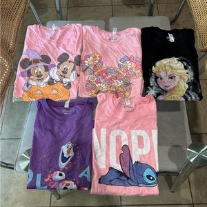 Disney Pink and Purple Character T-Shirt lot